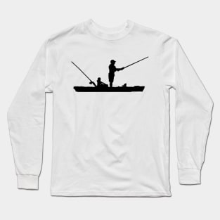 Kayak Fishing Black Long Sleeve T-Shirt